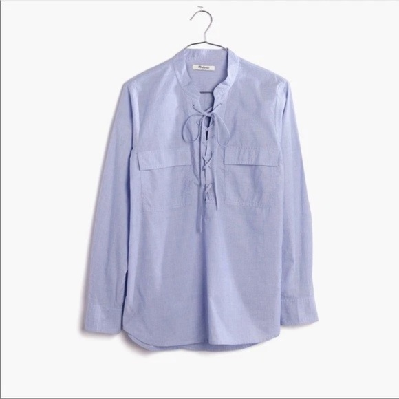 Like new 😎Light Blue Lace-Up Women's Top - Picture 2 of 3